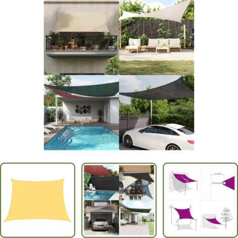 vidaXL Ombrelli esterni -  Vela Parasole 160 g/m² Beige 4/5x3 m in HDPE