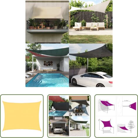 vidaXL Ombrelli esterni -  Vela Parasole 160 g/m² Beige 6x7 m in HDPE