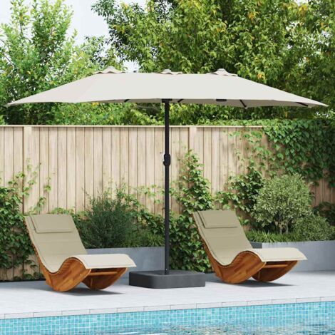 vidaXL Ombrello da giardino Sabbia 385 x 209 x 244 cm