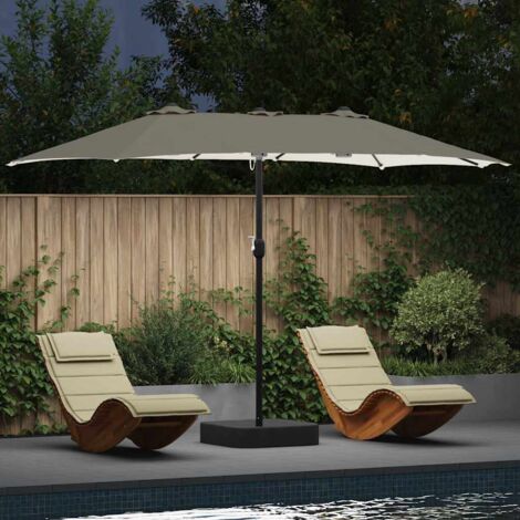 vidaXL Ombrello da giardino Sabbia 385 x 209 x 244 cm Tessuto
