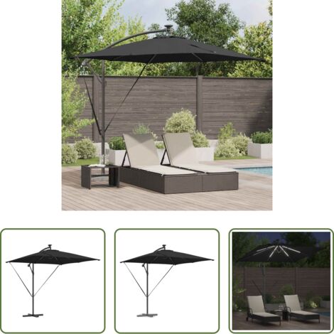 vidaXL Ombrello esterno -  Ombrello a bilanciere a forma di banana Nero 249 x 249 x 250 cm