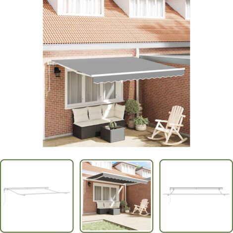 vidaXL Ombrellone alluminio -  Struttura della tenda Bianco 300 x 250 cm Alluminio
