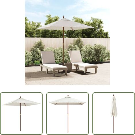 vidaXL Ombrellone anti UV -  Ombrellone da Giardino con Palo in Legno Sabbia 198x198x231 cm