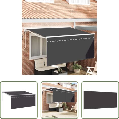 vidaXL Ombrellone antracite -  Tenda Retrattile Antracite 300 x 200 cm Poliestere e Alluminio