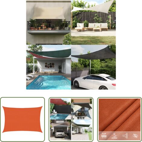 vidaXL Ombrellone arancione -  Vela Parasole 160 g/m² Arancione 2,5x3,5 m in HDPE