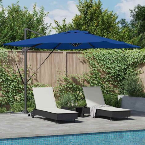 vidaXL Ombrellone azzurro 286 x 285 x 270 cm Alluminio