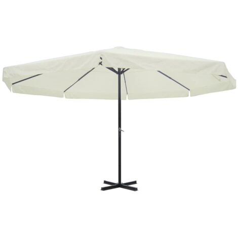 vidaXL Ombrellone bianco in alluminio 500 cm