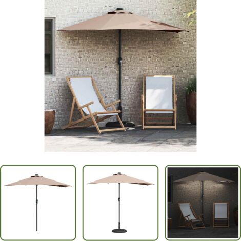 vidaXL Ombrellone con luci LED -  Ombrello da giardino Talpa 294 x 150 x 223 cm