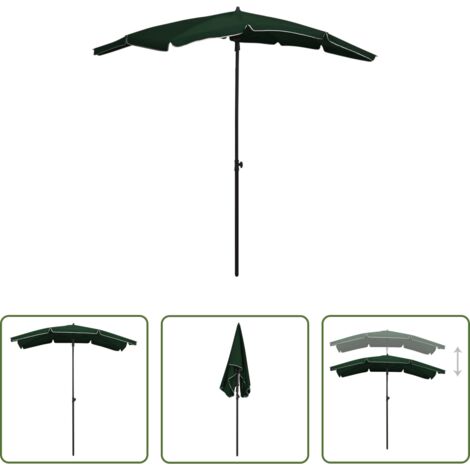 vidaXL Ombrellone con palo -  Ombrellone da Giardino con Palo 200x130 cm Verde