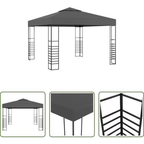 vidaXL Ombrellone da esterno -  Gazebo da Giardino 3x3 m Antracite