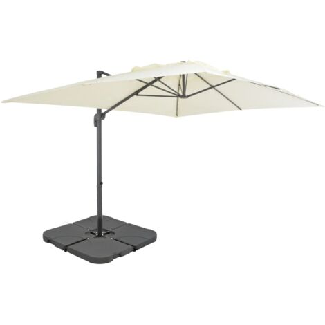 vidaXL Ombrellone da Giardino con Base Portatile Sabbia