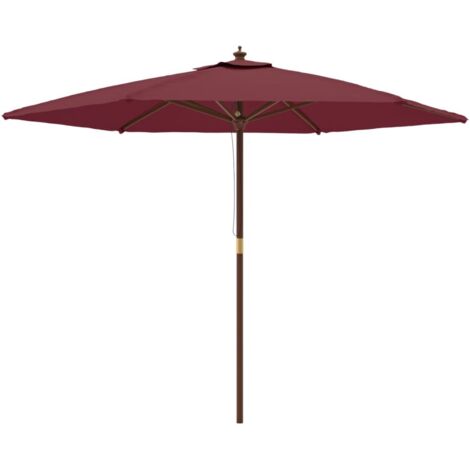 vidaXL Ombrellone da Giardino con Palo in Legno Bordeaux 299x240 cm
