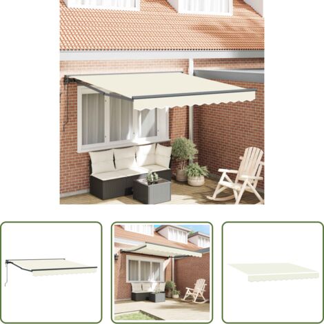 vidaXL Ombrellone da giardino -  Struttura della tenda Crema 350 x 250 cm