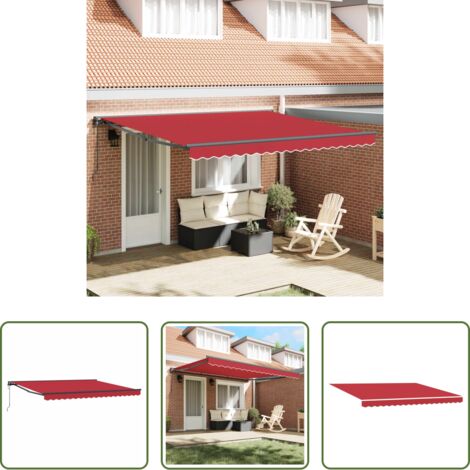 vidaXL Ombrellone da giardino -  Struttura della tenda Rosso 400 × 300 cm