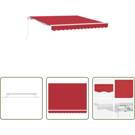 vidaXL Ombrellone da giardino -  Tenda da Sole Rosso 300 x 250 x 165 cm Poliestere