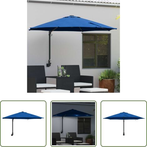 vidaXL Ombrellone da patio -  Ombrello da giardino Azzurro 248 x 248 x 148 cm