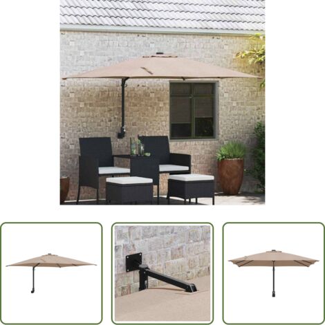 vidaXL Ombrellone da patio -  Ombrello da giardino Talpa 248,5 x 247,5 x 160 cm
