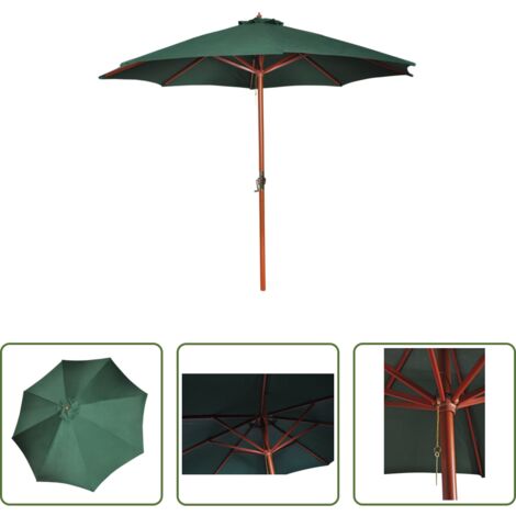vidaXL Ombrellone da terrazza -  Ombrellone Verde 258 cm