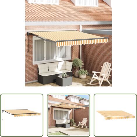 vidaXL Ombrellone da terrazza -  Struttura della tenda Giallo e Bianco 300 x 250 cm