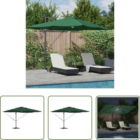 vidaXL Ombrellone esterno -  Ombrellone Verde 351 x 250 x 253 cm Poliestere e Alluminio