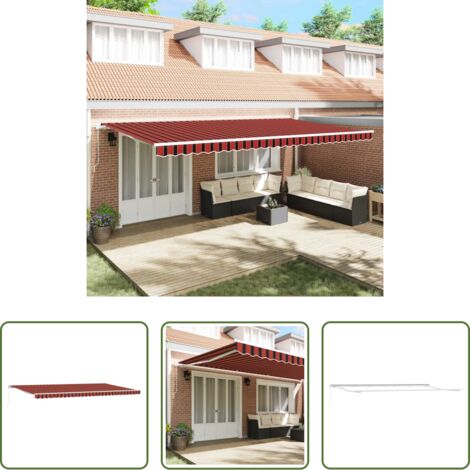 vidaXL Ombrellone esterno -  Tenda Retrattile Arancione e Marrone 600 × 300 cm
