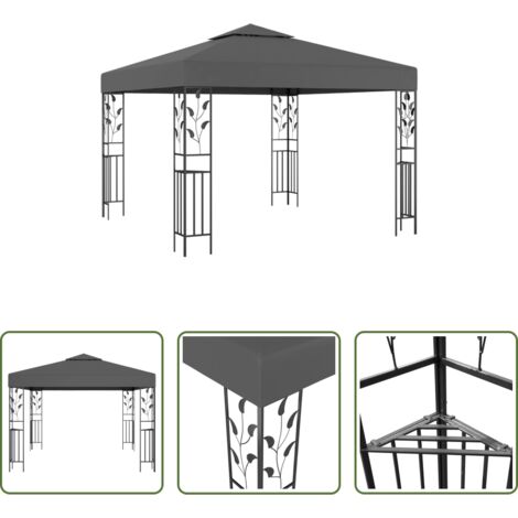 vidaXL Ombrellone -  Gazebo 3x3 m Antracite