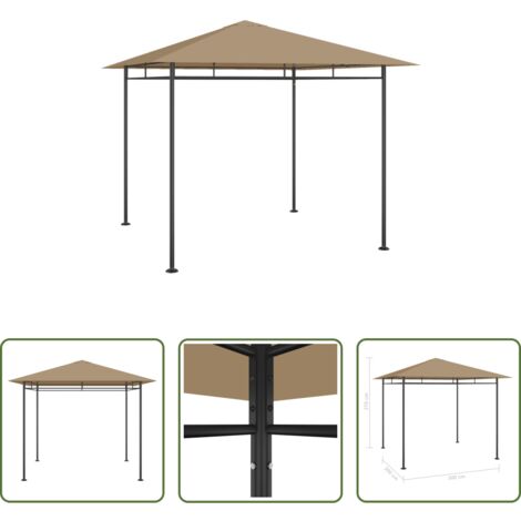 vidaXL Ombrellone -  Gazebo 3x3x2,7 m Grigio Talpa 180 g/m²