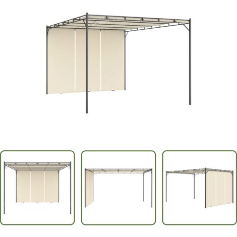 vidaXL Ombrellone -  Gazebo da Giardino con Tenda Laterale 4x3x2,25 m Crema