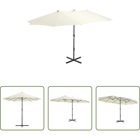 vidaXL Ombrellone in alluminio -  Ombrellone da Esterni con Palo in Alluminio 460x270 cm Sabbia