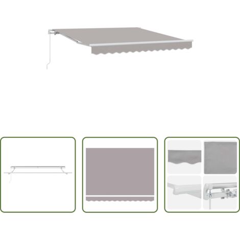vidaXL Ombrellone in poliestere -  Tenda da Sole Grigio chiaro 300 x 250 x 165 cm Poliestere