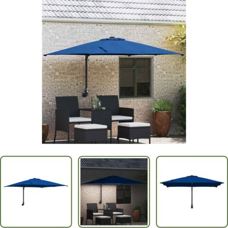 vidaXL Ombrellone inclinabile -  Ombrello da giardino Azzurro 248,5 x 247,5 x 160 cm