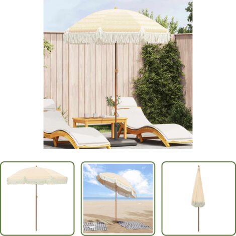 vidaXL Ombrellone inclinabile -  Ombrellone da Spiaggia Giallo e Bianco 160 x 160 x 196 cm