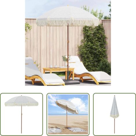 vidaXL Ombrellone inclinabile -  Ombrellone da Spiaggia Grigio e Bianco 160 x 160 x 196 cm