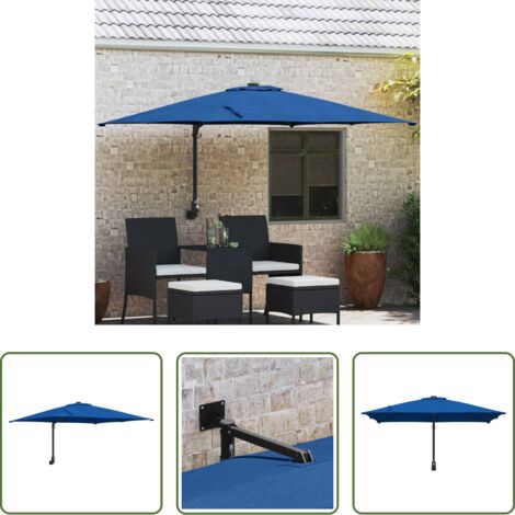 vidaXL Ombrellone moderno -  Ombrello da giardino Azzurro 248,5 x 247,5 x 160 cm
