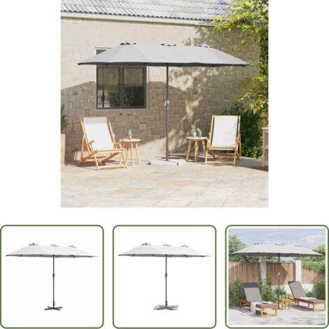 vidaXL Ombrellone moderno -  Ombrello da giardino Sabbia 370 x 197 x 239 cm