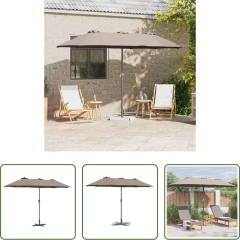 vidaXL Ombrellone moderno -  Ombrello da giardino Talpa 370 x 197 x 239 cm