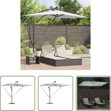 vidaXL Ombrellone moderno -  Ombrellone Sabbia 294 x 200 x 270 cm Poliestere e Alluminio