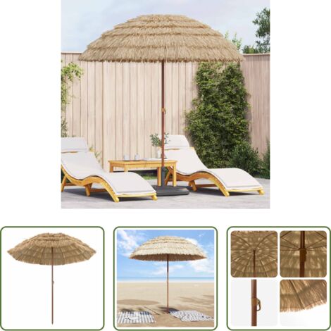 vidaXL Ombrellone naturale -  Ombrellone da Spiaggia Naturale 255 x 255 x 255 cm