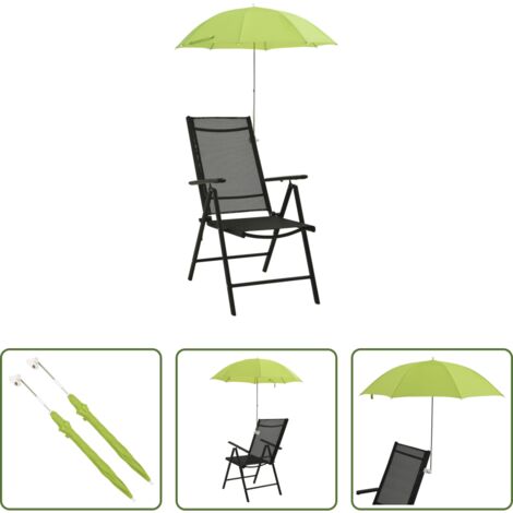 vidaXL Ombrellone per sedie -  Ombrelloni per Sedie da Campeggio 2 pz Verdi 105 cm