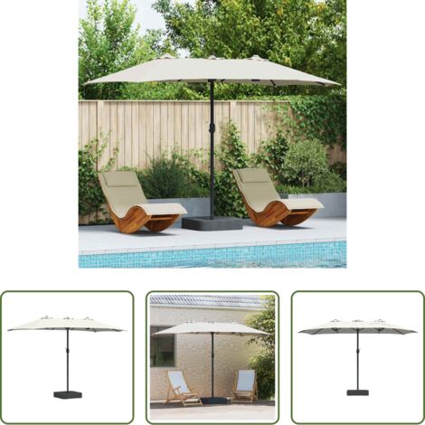 vidaXL Ombrellone pieghevole -  Ombrello da giardino Sabbia 385 x 209 x 244 cm