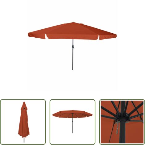 vidaXL Ombrellone pieghevole -  Ombrello da giardino Terracotta 394 x 394 x 248 cm