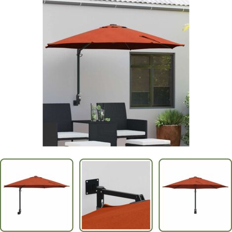 vidaXL Ombrellone regolabile -  Ombrello da giardino Terracotta 248 x 248 x 148 cm