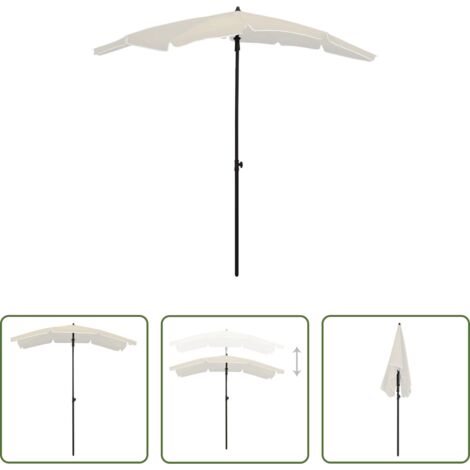 vidaXL Ombrellone sabbia -  Ombrellone da Giardino con Palo 200x130 cm Sabbia