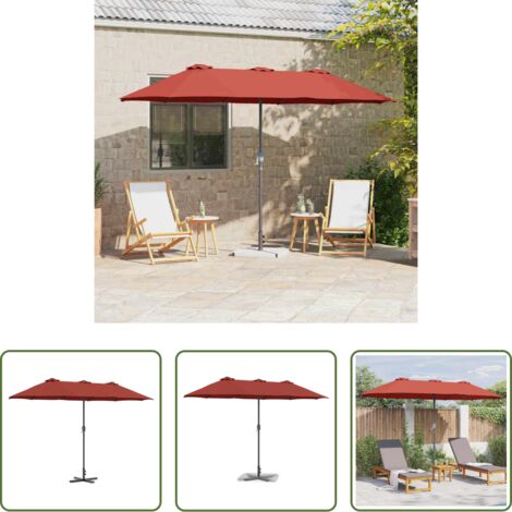 vidaXL Ombrellone terracotta -  Ombrello da giardino Terracotta 370 x 197 x 239 cm