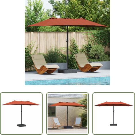 vidaXL Ombrellone terracotta -  Ombrello da giardino Terracotta 385 x 209 x 244 cm