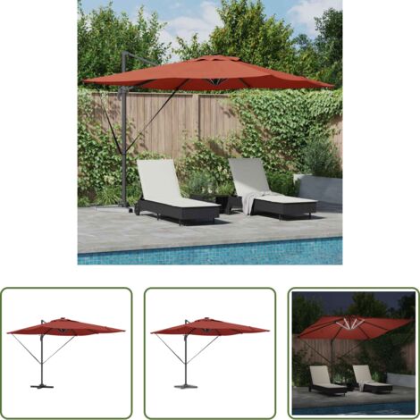 vidaXL Ombrellone terracotta -  Ombrellone Terracotta 286 x 284 x 270 cm Alluminio e Poliestere