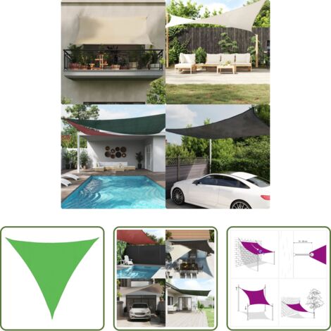 vidaXL Ombrellone triangolare -  Vela Parasole 160 g/m² Verde Chiaro 4x4x4 m in HDPE