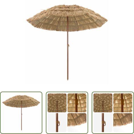 vidaXL Ombrellone tropicale -  Ombrellone da Spiaggia Naturale 255 x 255 x 255 cm