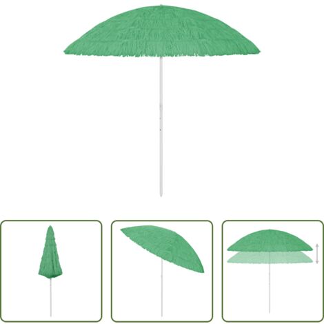 vidaXL Ombrellone verde -  Ombrellone da Spiaggia Hawaii Verde 300 cm