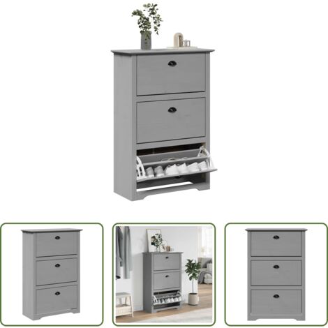 vidaXL Organizador de zapatos -  Zapatero BODO gris 80x35x118 cm